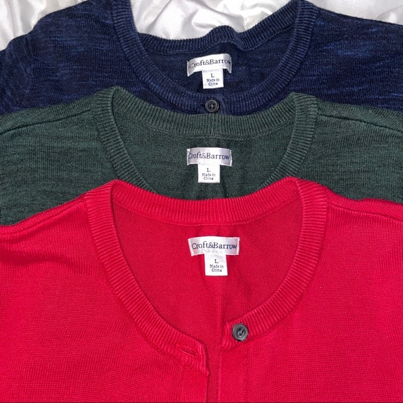 Croft & Barrow Cardigan ❤️💙💚 - Picture 4 of 14